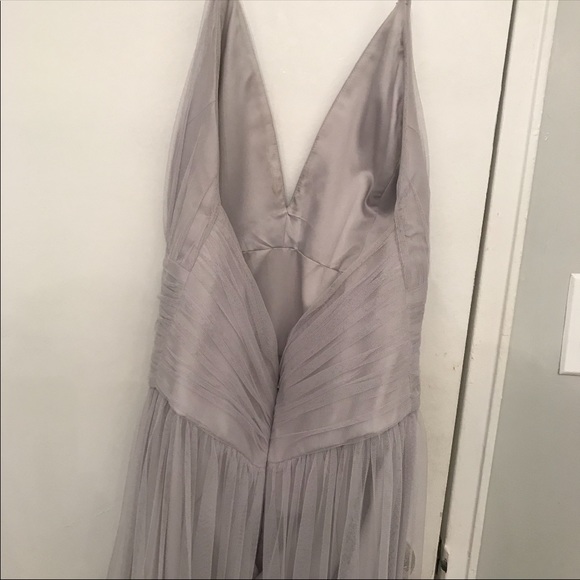 Long Silver Bridesmaid Dress - Picture 3 of 3